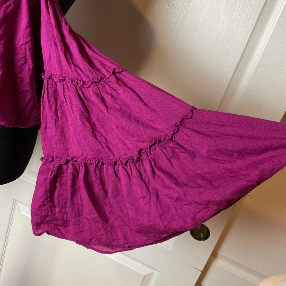 FREE PEOPLE OFF THE SHOULDER TIERED LONG SLEEVE BOHO CHIC BLOUSE - Picture 2 of 4